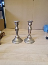 Vintage English Silver-on-Copper Repoussé Candlestick with Acanthus Scroll Border — listing 4