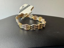 Napier Silver-Tone Faceted Multi-Stone Stretch Bracelet with Green Foil Center Stone — listing 4