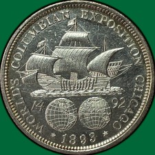 1892-1893 Columbian Exposition Commemorative Half Dollar with Soldered Bail (Mounted as Pendant) — listing 2