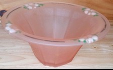 Vintage Anchor Hocking Pink Depression Glass Ruffled Handled Nappy Dish — listing 2