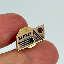 10K Gold Winged Airline Pilot/Service Pin with Enamel Eagle Emblem and Diamond Accent — listing 3
