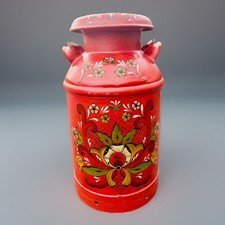 Vintage Hand-Painted Tole Milk Can with Fruit Still Life Decoration — listing 5