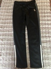 Black Athletic Drawstring Track Pants with Elastic Waistband, Size M — listing 6