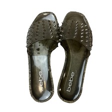 Bebe Clear Green Jelly Thong Sandals with Rhinestone & Gold-Tone Charms, Size 10 — listing 4