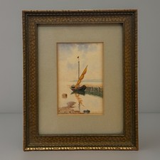 Marine Watercolor Sketch of a Sailing Vessel, Signed 'Homer' — listing 3