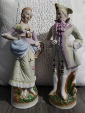 Vintage Porcelain Victorian Colonial Courting Couple Figurine with Gold Accents — listing 4