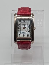 Gossip fashion band Quartz Ladies Watch Red Silicone Band Silver-Tone Cushion Case — listing 3