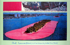 Christo and Jeanne-Claude 'Surrounded Islands' Framed Aerial Photograph Print