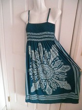 Boho Floral Print Sundress with Ruffle-Tie Shoulders, Size S Yes - I can read a brand name — listing 3