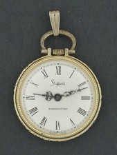 Vintage Sheffield Gold-Tone Pendant Watch Necklace with Original Chain, 1950s-1960s, Swiss Made — listing 3