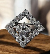 Diamond-Shaped Pavé Rhinestone Pendant Charm — listing 6