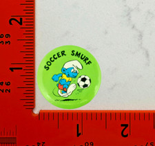 Vintage 1980s Soccer Smurf Pinback Button — listing 2