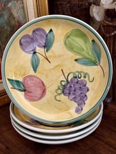 Hand-Painted Ceramic Salad Serving Bowl Set with Servers, Red & Yellow Tulip Motif — listing 5