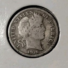 Barber Silver Dime (Liberty Head), 90% Silver, Heavily Circulated — listing 2