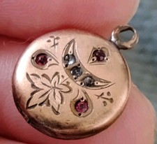 Antique Victorian Gold-Filled Watch Pin Brooch with Heart Cartouche and Scrollwork Frame — listing 5