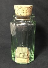 glass bottle cork Vintage Green Glass Tall-Neck Decorative Bottle with Cork Stopper — listing 4