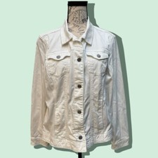 Croft & Barrow Women's White Textured Cotton Jacket, Size Small, listing 6