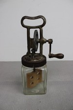 Antique Dazey Glass Jar Butter Churn with Cast Iron Gear Crank Top