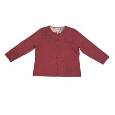 Pendleton Women's Charcoal Wool Floral Embroidered Zip-Front Cardigan Jacket Size L — listing 2