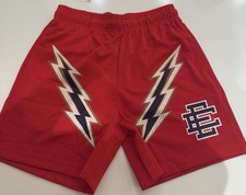 Eric Emanuel EE Basic Lightning Bolt Mesh Shorts Red — listing 3