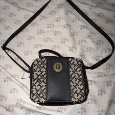 Tommy Hilfiger Black Leather Crossbody Bag with Logo Jacquard Trim — listing 6