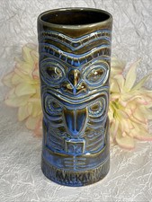 Vintage Polynesian Ceramic Tiki Mug with Carved Bearded Idol Face — listing 3