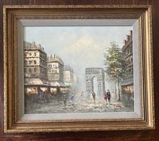 M. Sandor Parisian Street Scene Oil Painting on Canvas, Framed — listing 5