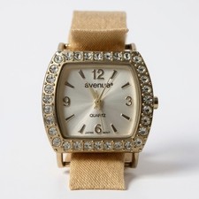Avenue Women's Quartz Watch Yellow Snakeskin Band Rhinestone Numerals — listing 4
