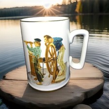 Norman Rockwell Museum "River Pilot" Collectible Mug with Gold Trim — listing 3