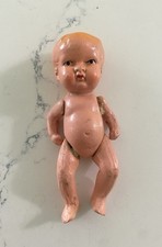 Miniature Bisque Porcelain Baby Doll in Christening Gown, 8.5 inch, on Stand — listing 5