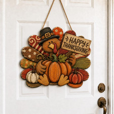 Vintage Hand-Painted Wooden Jack-O-Lantern Pumpkin Wall Plaque, 12 inch, Made in USA, listing 2