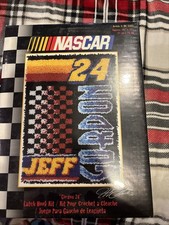 Vintage Jeff Gordon #24 NASCAR Area Rug with Checkered Flag Design — listing 3