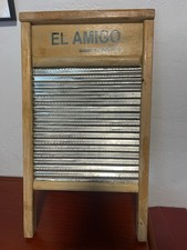 Vintage Wooden Frame Washboard with Corrugated Aluminum Rubbing Surface — listing 6