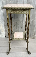 Vintage Neoclassical Brass Table Lamp with Urn Finial, Ring Handles, and Bell Shade — listing 2
