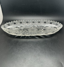 Cut Crystal Diamond & Cross-Hatch Footed Celery/Thistle Vase with Star-Cut Base — listing 6
