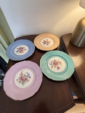 Tirschenreuth Bavaria Porcelain Dinner Plate with Green & Gold Floral Border — listing 6