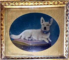 Antique Folk Art Hinged Wooden Trinket Box with Decorative Gesso Relief Lid and Print Inset — listing 4