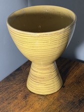 Vintage McCoy Harmony Line Oval Pedestal Planter, Orange with Combed Stripe Glaze — listing 3