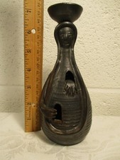 Black Pottery Vase with Applied Lizard/Reptile Figures and Incised Geometric Bands — listing 3