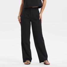 Black Long-Sleeve Wide-Leg Jumpsuit with Front Keyhole and Twist-Knot Waist, listing 5