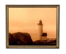 Framed Reproduction Photograph of Lightship / Screwpile Lighthouse in Gilt Frame — listing 4