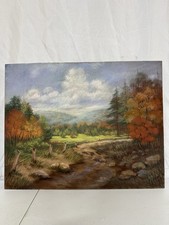 Original Autumn Landscape Oil Painting on Grumbacher Canvas Panel, Signed Hartman — listing 6