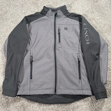 Cinch Bonded Fleece-Lined Softshell Zip Jacket, Heather Gray — listing 5