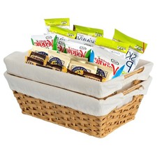 wicker basket liner White Wicker Storage Basket with Pink Floral Fabric Liner — listing 6
