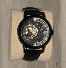 Black-Tone Skeleton Automatic Wristwatch with Gold Movement and Tachymeter Bezel — listing 4