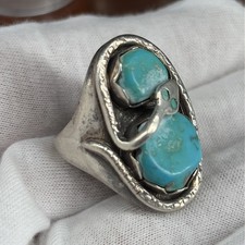 Effie Calavaza Zuni Sterling Silver Turquoise Snake Pendant Necklace, listing 6