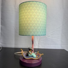Disney Princess Jasmine Figural Table Lamp with Teal Peacock Shade — listing 4