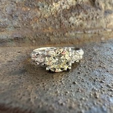 Art Deco Filigree Ring with Old European Cut Diamonds and Sapphire Accents — listing 2