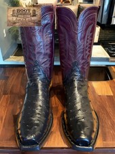M.L. Leddy's Handmade Full Quill Ostrich Cowboy Boots, Brown, Men's Size 9.5 — listing 5