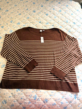 Gap Men's Striped Crewneck Sweater, Blue & Burgundy, Size XL — listing 5